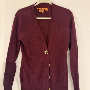 Tory Burch Deep Red Cardigan Sweater